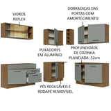 Cocina Integral Esquinera 459cm Marrón/Gris Agata 01