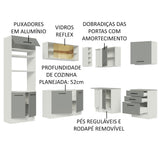 Cocina Integral Esquinera 399cm Blanco/Gris Agata 01