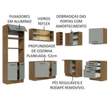 Cocina Integral Esquinera 399cm Marrón/Gris Agata 01