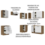 Cocina Integral Esquinera 399cm Marrón/Blanco Agata 02