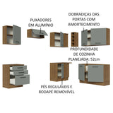 Cocina Integral Esquinera 399cm Marrón/Gris Agata 02