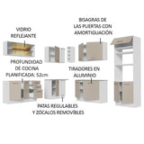 Cocina Integral de Esquina 459cm Blanco/Crema Agata 01