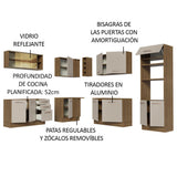 Cocina Integral Esquinera 459cm Marrón/Crema Agata 01