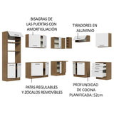 Cocina Integral Esquinera 479cm Marrón/Blanco Agata 01