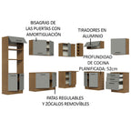 Cocina Integral Esquinera 479cm Marrón/Gris Agata 01