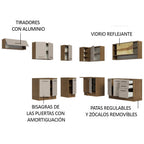 Cocina Integral de Esquina 486 x 60 cm Marrón/Crema 60cm de Profundidad Agata 01