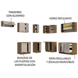 Cocina Integral de Esquina 486cm Marrón/Crema 60cm de Profundidad Agata 01