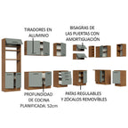 Cocina Integral Esquinera 499cm Marrón/Gris Agata 01