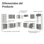 Cocina Integral Esquinera 549cm Blanco/Gris Agata 01