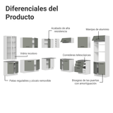 Cocina Integral Esquinera 549cm Blanco/Gris Agata 01