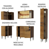 Cocina Integral Esquinera 261cm Marrón Emilly River 03