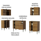 Cocina Integral Esquinera 293cm Marrón Emilly Open 01