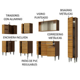 Cocina Integral Esquinera 325cm Marrón Emilly Space 03