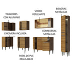 Cocina Integral Esquinera 325cm Marrón Emilly Wave 04