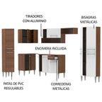 Cocina Integral Esquinera 385cm Marrón/Branco Emilly Love 01