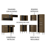 Cocina Integral Esquinera 417cm Marrón Emilly Ice 01