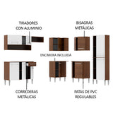 Cocina Integral Esquinera 417cm Marrón/Blanco Emilly Ice 01