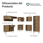 Cocina Integral Esquinera 417cm Marrón Emilly 02