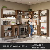 Cocina Integral Esquinera 417cm Marrón Emilly 02