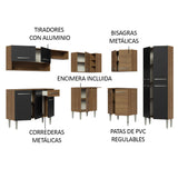 Cocina Integral Esquinera 417 cm Emilly Marrón/Negro 02