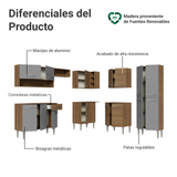 Cocina Integral Esquinera 417 cm Emilly Marrón/Gris 02