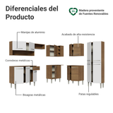 Cocina Integral Esquinera 417cm Marrón/Blanco Emilly 02