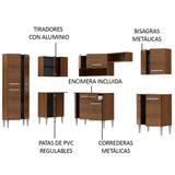 Cocina Integral Esquinera 481cm Marrón Emilly Moon 01