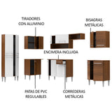 Cocina Integral Esquinera 481cm Marrón/Blanco Emilly Moon 01