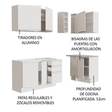 Cocina Integral Esquinera 269cm Blanco Glamy 01