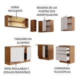 Cocina Integral Esquinera 329cm Marrón/Blanco Glamy 02