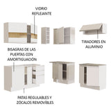 Cocina Integral Esquinera 349cm Blanco Glamy 01