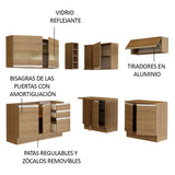 Cocina Integral Esquinera 349cm Marrón Glamy 01