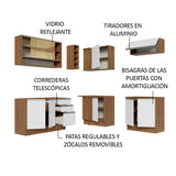 Cocina Integral Esquinera 349cm Marrón/Blanco Glamy 02
