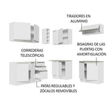 Cocina Integral Esquinera 349cm Blanco Glamy 03