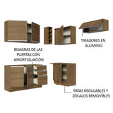 Cocina Integral Esquinera 349cm Marrón Glamy 07