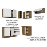 Cocina Integral Esquinera 349cm Marrón/Blanco Glamy 07