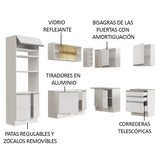 Cocina Integral Esquinera 399cm Blanco Glamy 02
