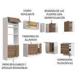 Cocina Integral Esquinera 399cm Blanco/Marrón Glamy 02