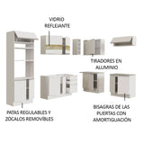 Cocina Integral Esquinera 419cm Blanco Glamy 01
