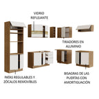 Cocina Integral Esquinera 419cm Marrón/Blanco Glamy 01