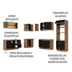 Cocina Integral Esquinera 459cm Marrón/Negro Glamy 01