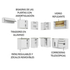 Cocina Integral Esquinera 469cm Blanco Glamy 01
