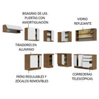 Cocina Integral Esquinera 469cm Marrón/Blanco Glamy 01