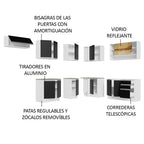 Cocina Integral Esquinera 469cm Blanco/Negro Glamy 01
