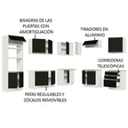 Cocina Integral Esquinera 479cm Blanco/Negro Glamy 01