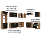 Cocina Integral Esquinera 479cm Marrón/Negro Glamy 01