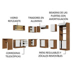 Cocina Integral Esquinera 504cm Marrón/Blanco Glamy 01