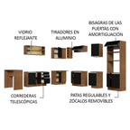 Cocina Integral Esquinera 504cm Marrón/Negro Glamy 01
