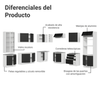 Cocina Integral 549cm Blanco/MNegro Glamy 01