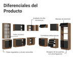 Cocina Integral Esquinera 549cm Marrón/Negro Glamy 01